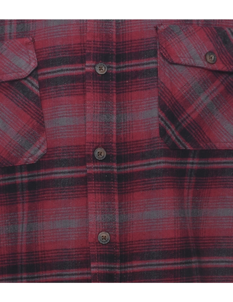 Long Sleeved Checked Shirt - L