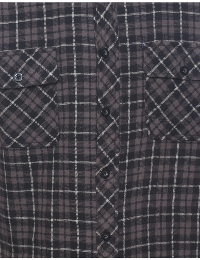 Long Sleeved Checked Shirt - L