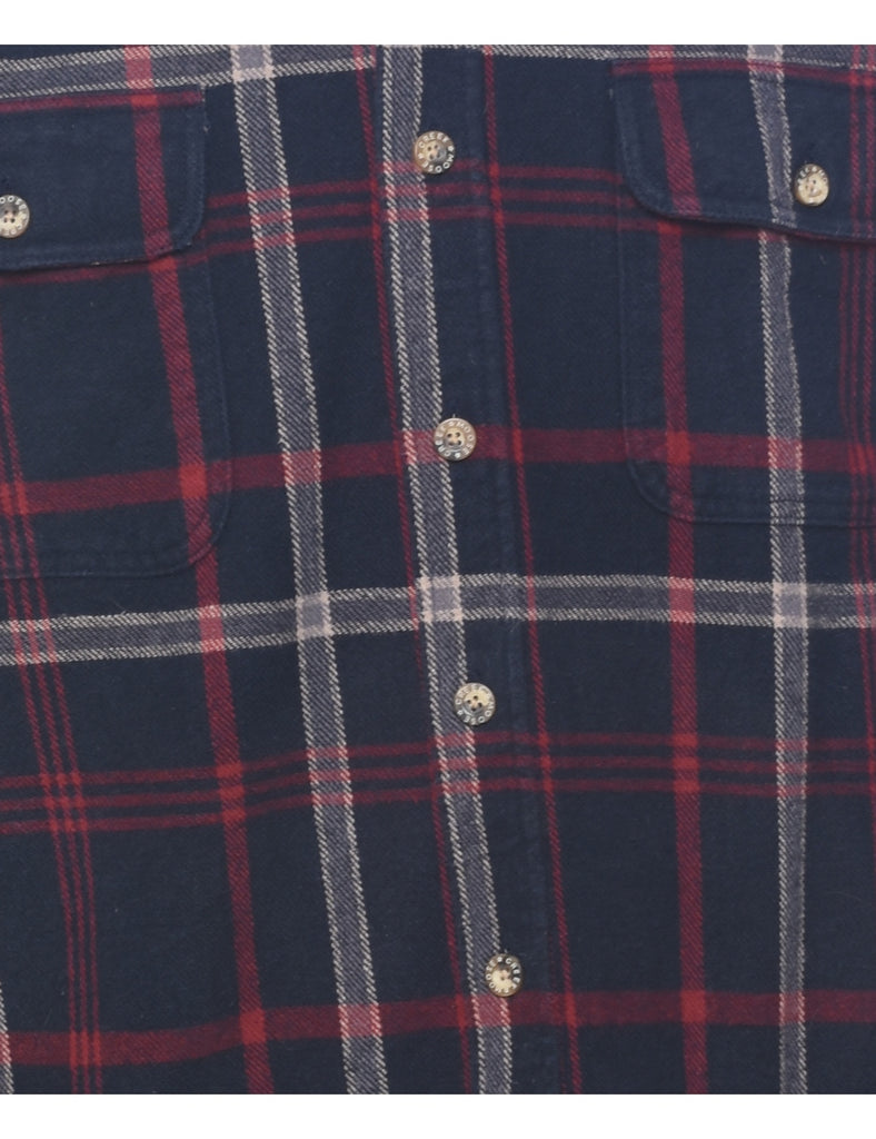 Long Sleeved Checked Shirt - L