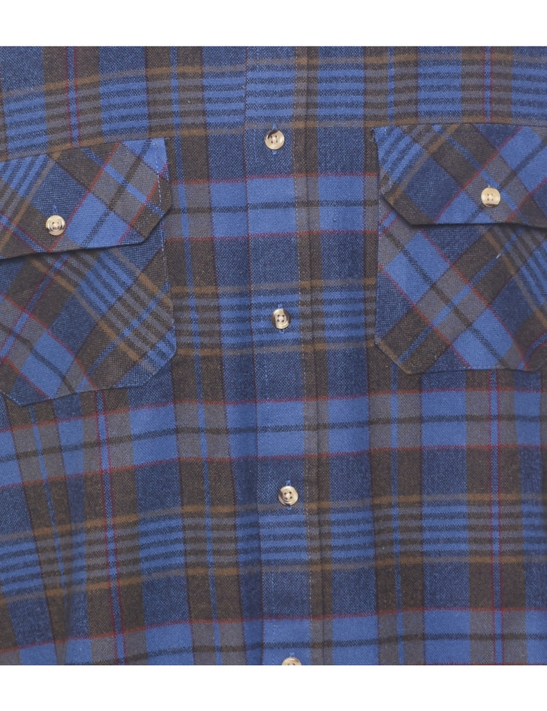 Long Sleeved Checked Shirt - L