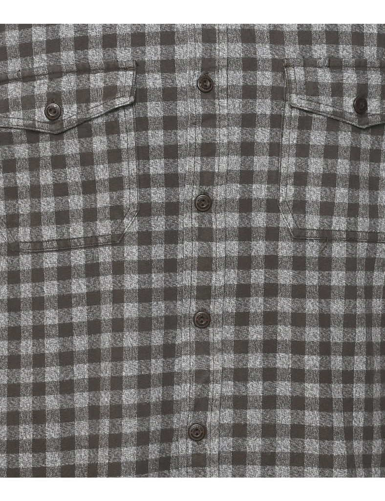 Long Sleeved Checked Shirt - L