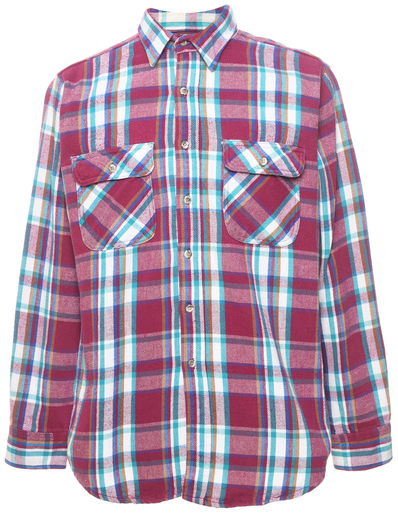 Long Sleeved Multi-Colour Checked Shirt - L