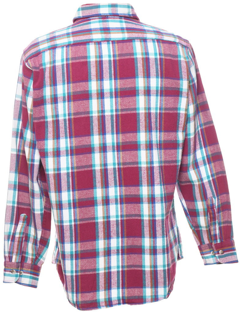 Long Sleeved Multi-Colour Checked Shirt - L