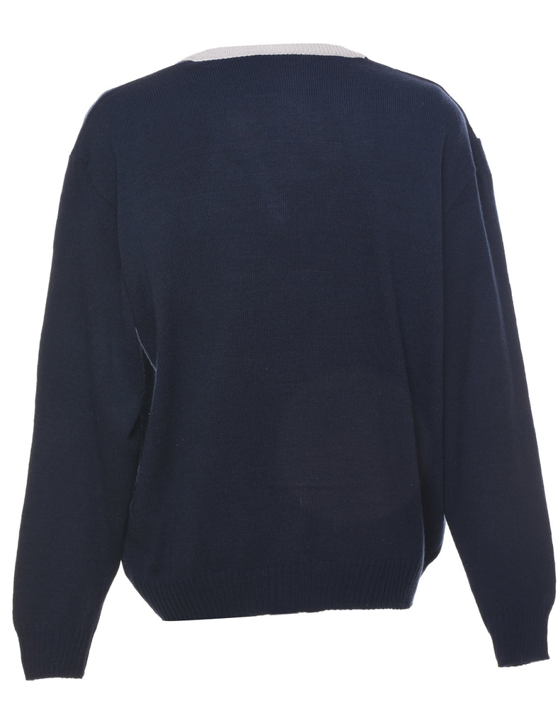 Long Sleeved Navy Jumper - XL