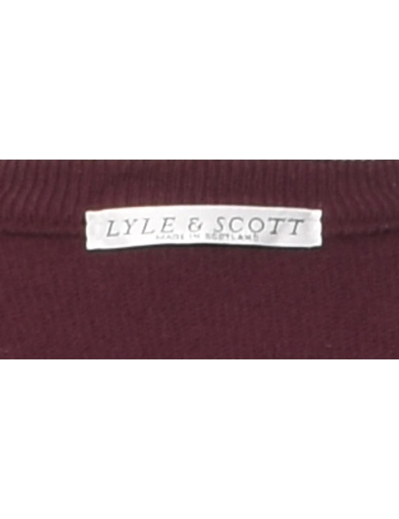 Maroon Argyle Jumper - L