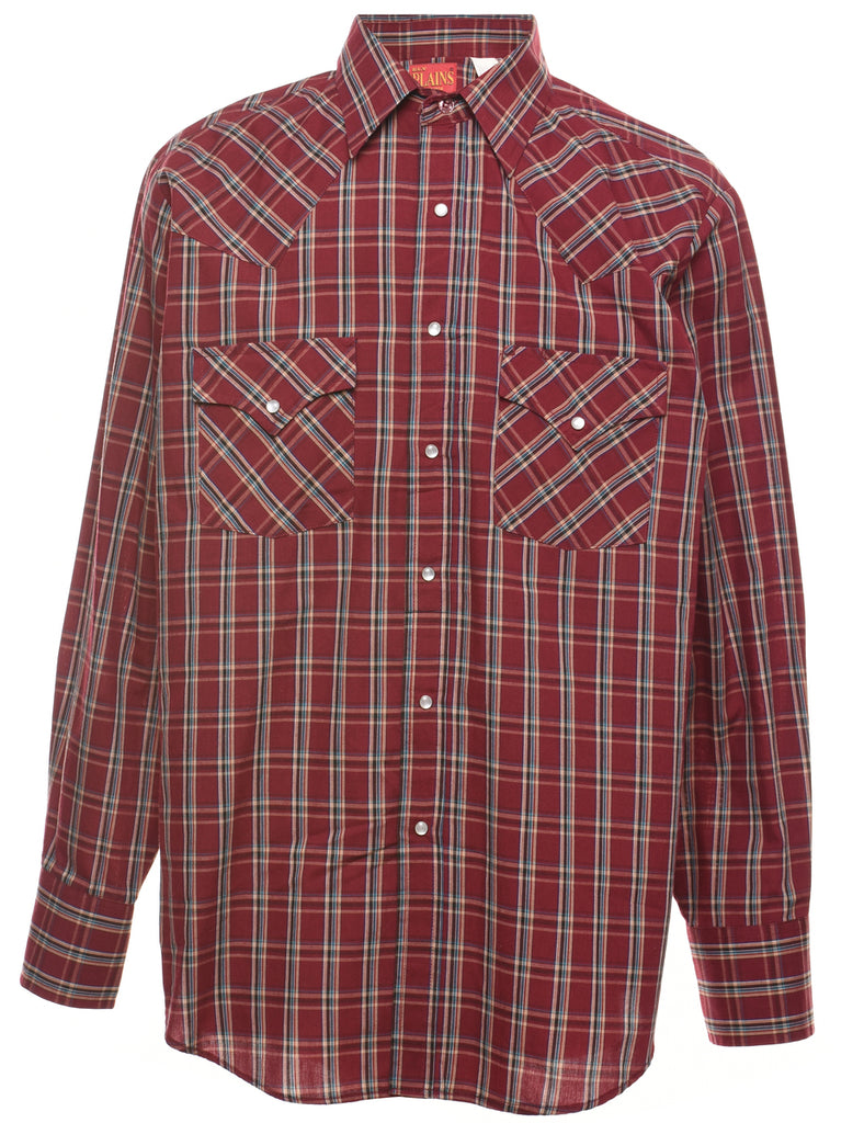 Maroon Classic Checked Shirt - M