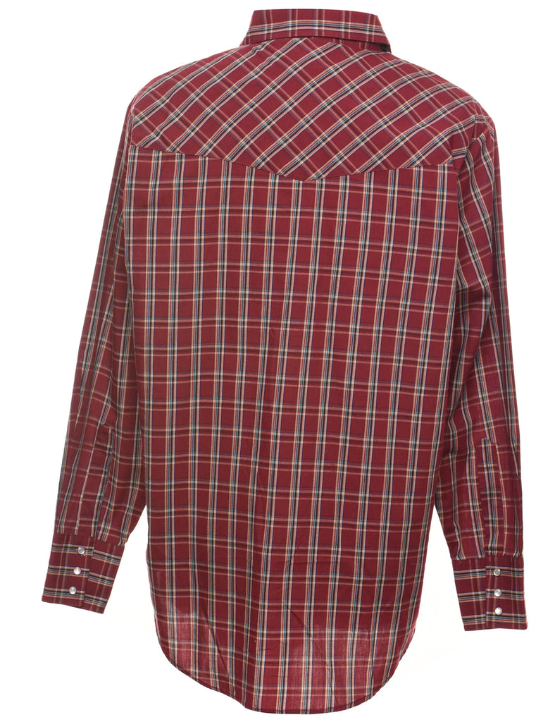 Maroon Classic Checked Shirt - M