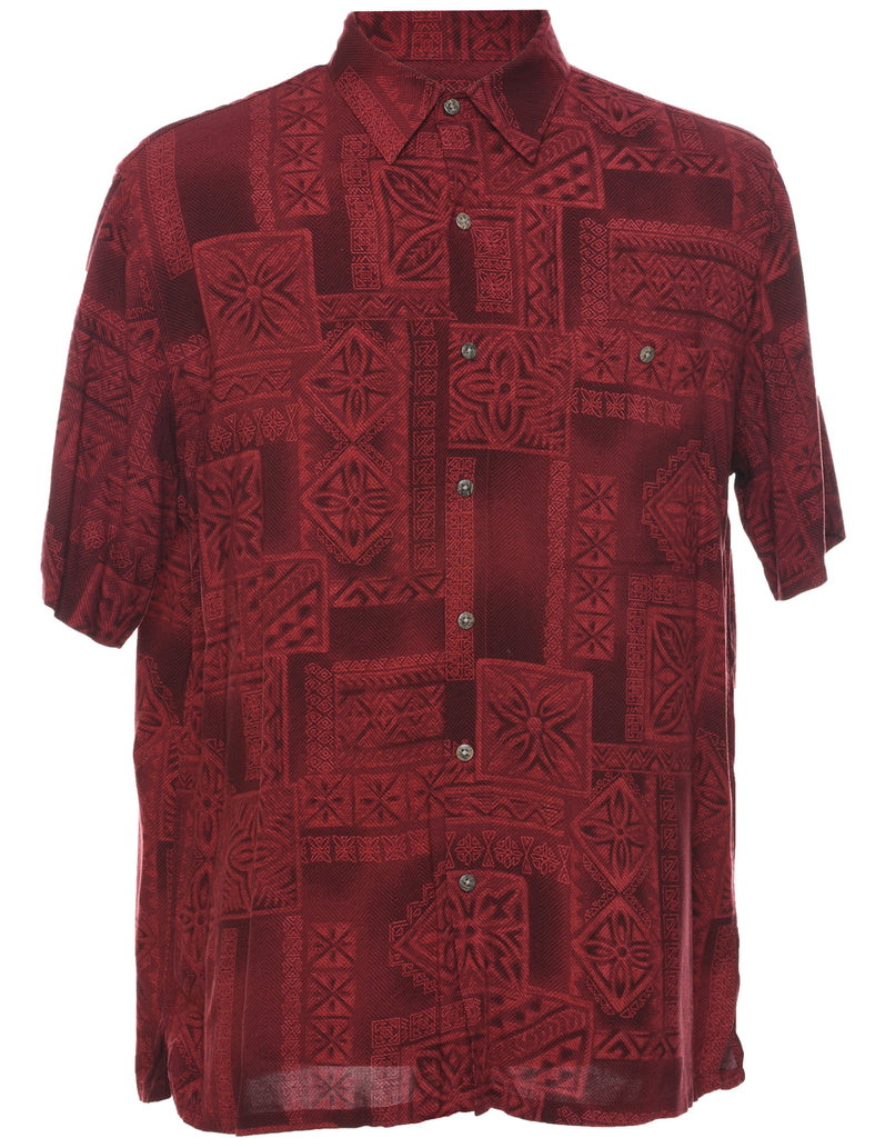 Maroon Hawaiian Shirt - L