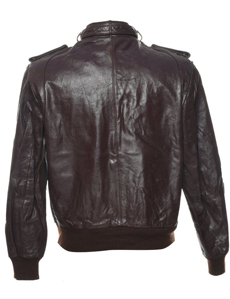 Maroon Leather Jacket - M