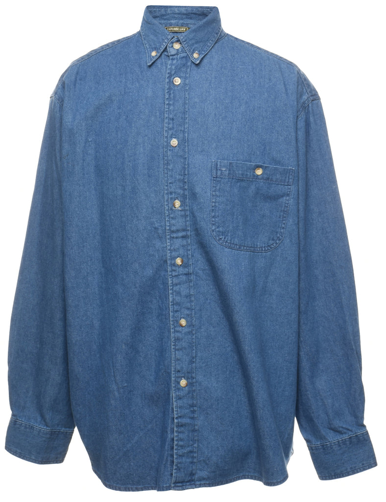 Medium Wash Denim Shirt - L