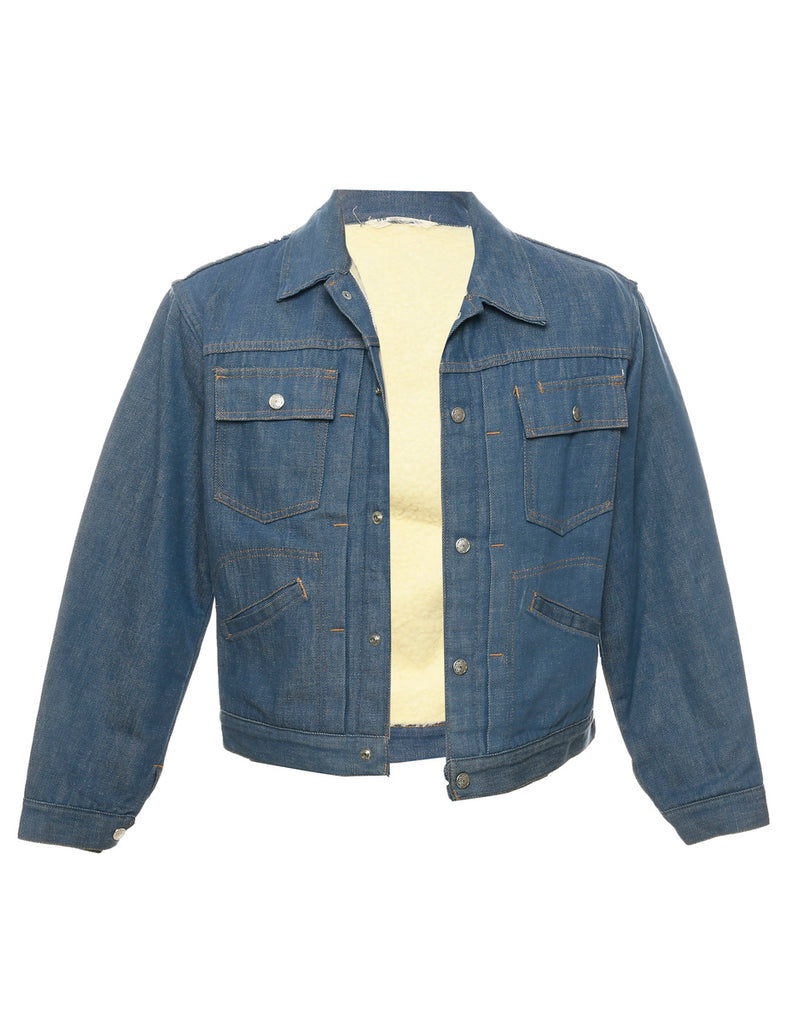 Medium Wash Shearling Denim Jacket - S