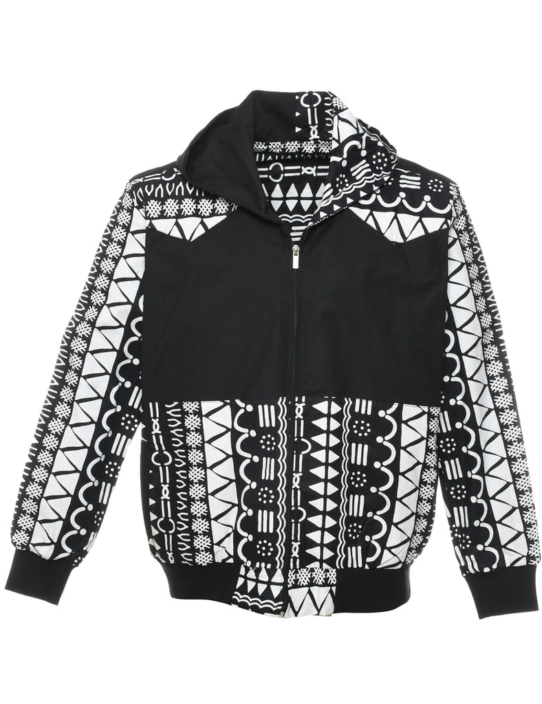 Monochrome Hooded Jacket - M