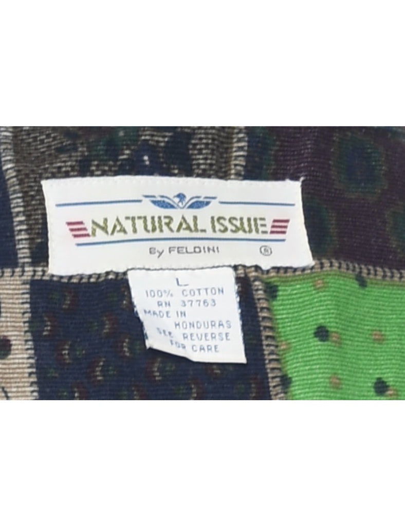 Multi-colour Checked 1990s Corduroy Shirt - L