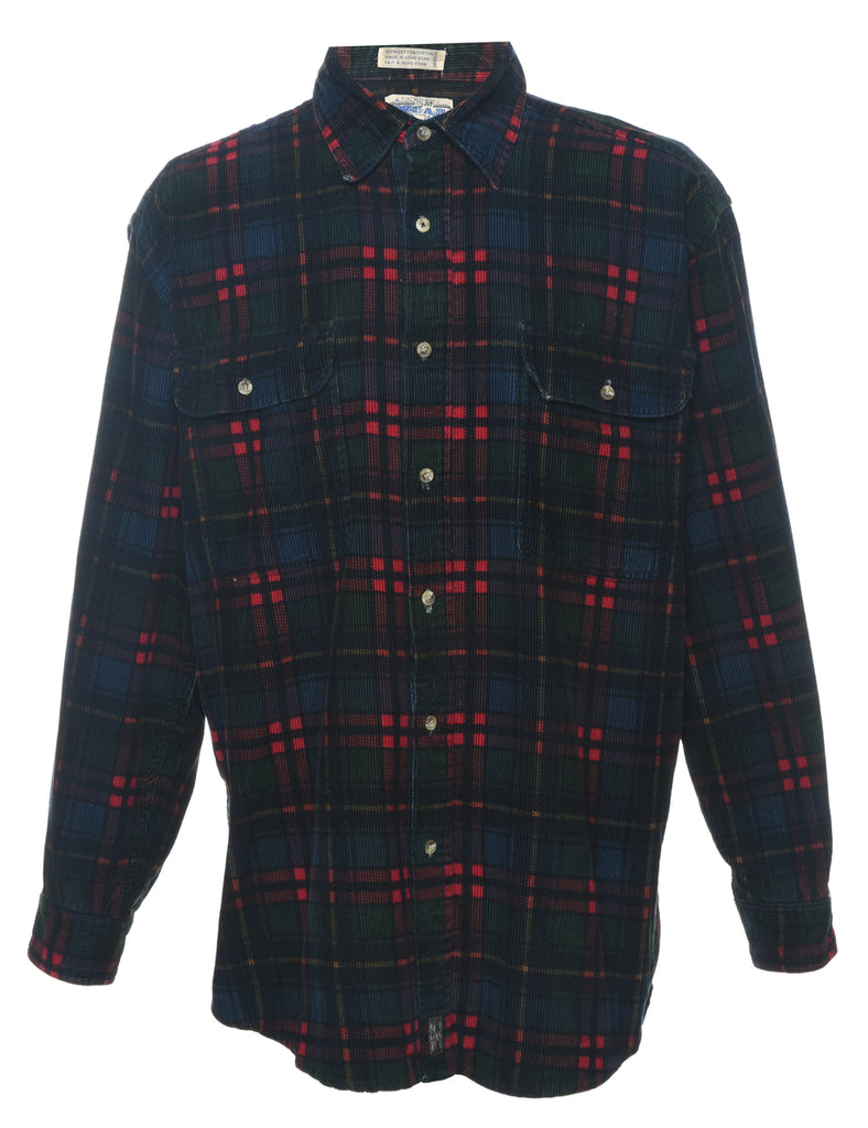 Multi-colour Checked Corduroy Plaid Shirt - L