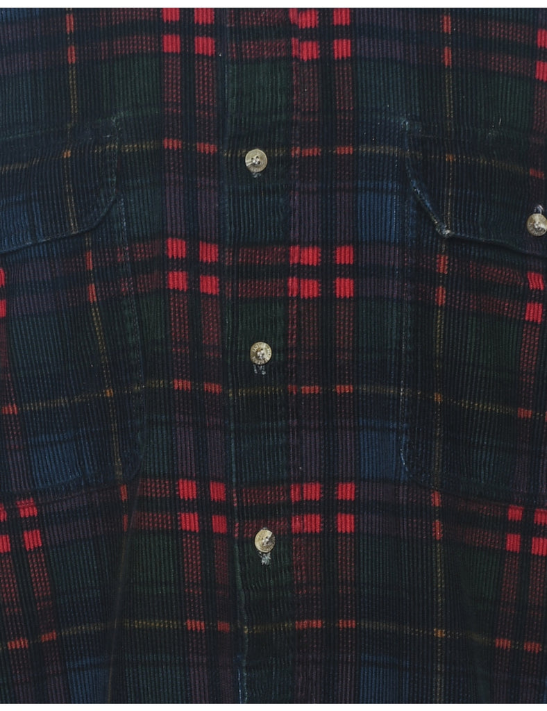 Multi-colour Checked Corduroy Plaid Shirt - L