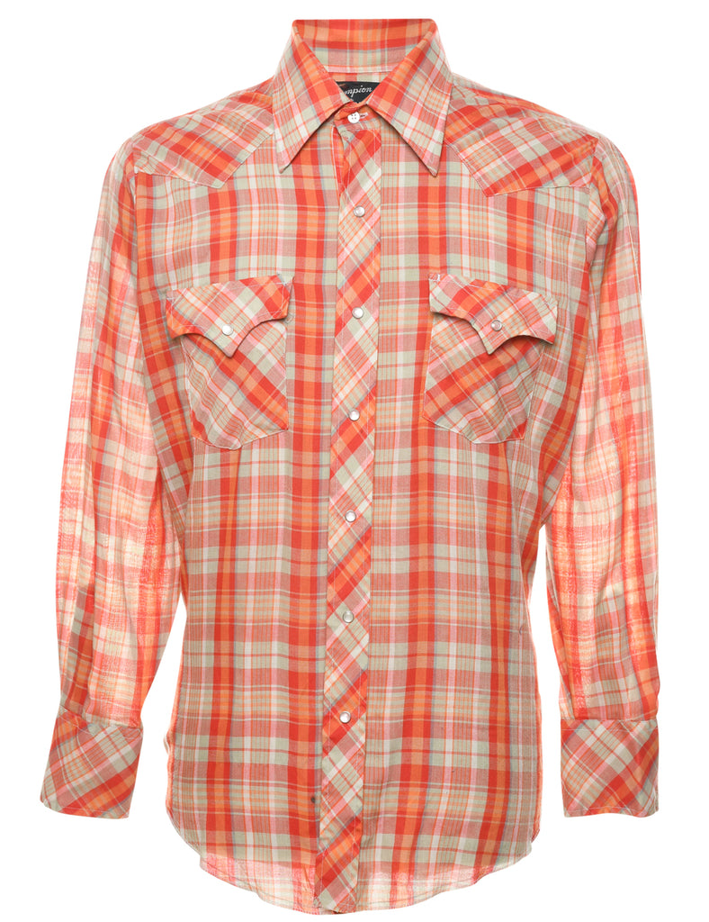 Multi-colour Checked Western Shirt - L