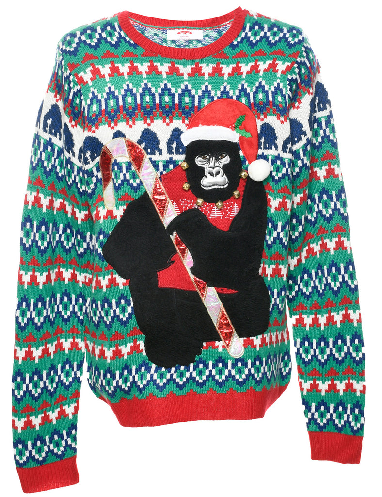 Multi-colour Christmas Jumper - L