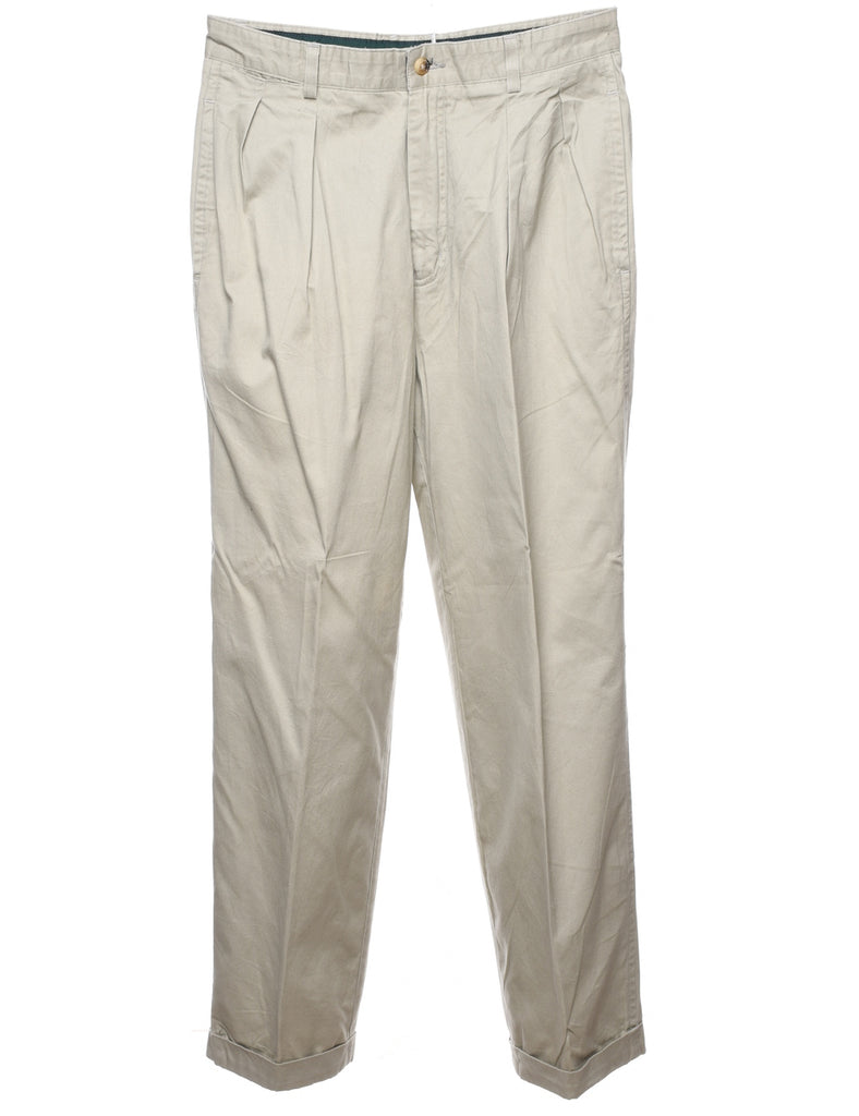 Nautica Beige Pleated Trousers - W33 L34