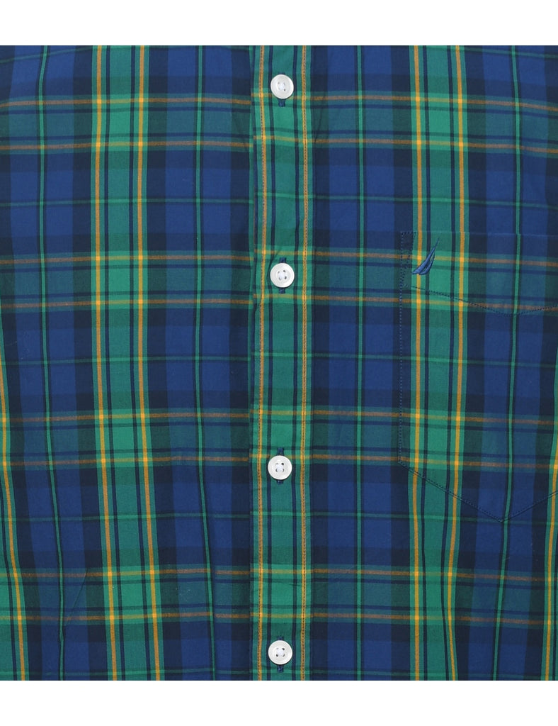 Nautica Checked Navy & Green Shirt - L