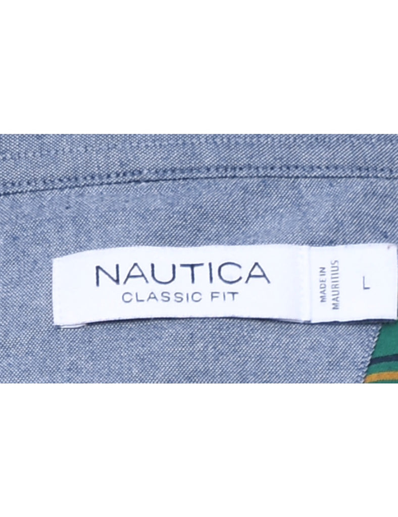 Nautica Checked Navy & Green Shirt - L