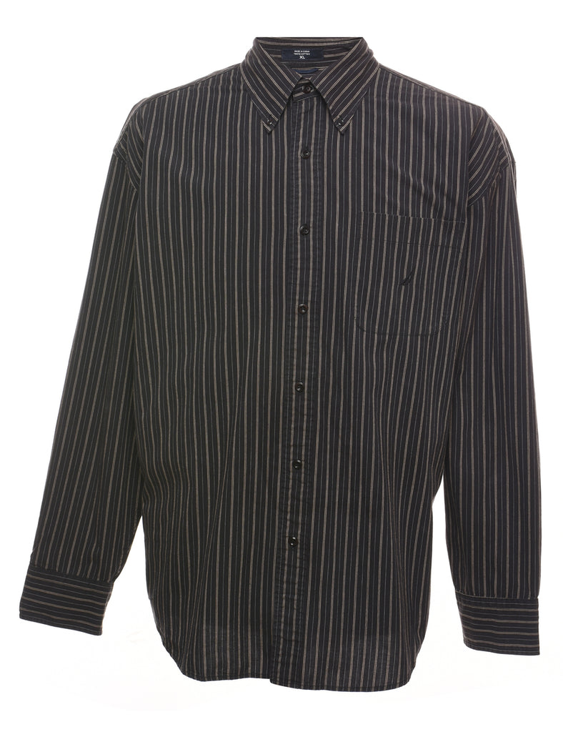 Nautica Striped Black Shirt - XL