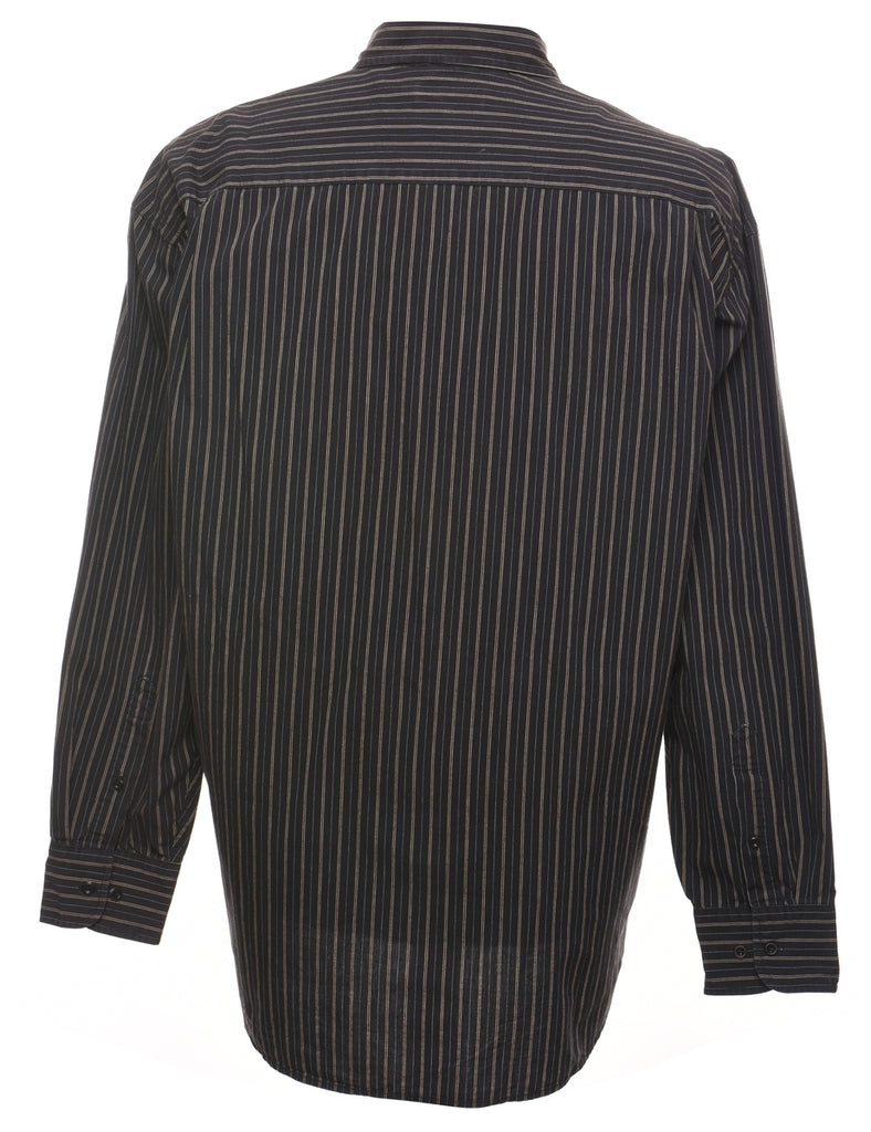 Nautica Striped Black Shirt - XL