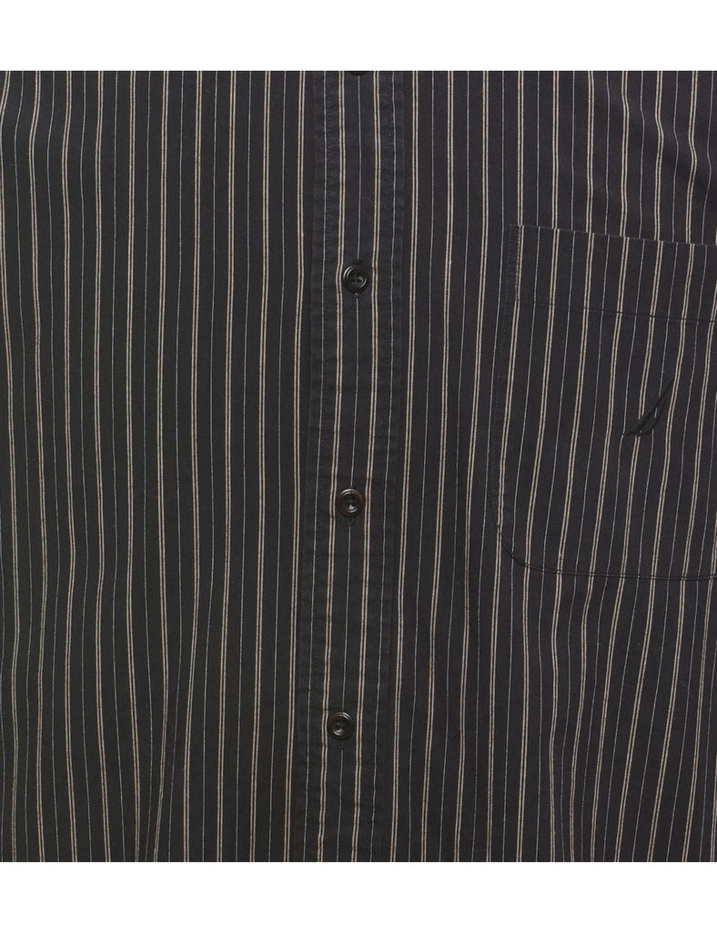 Nautica Striped Black Shirt - XL