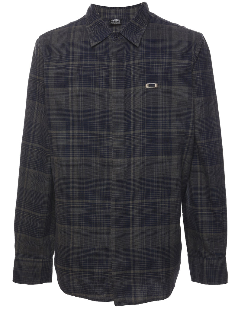 Navy Checked Shirt - L