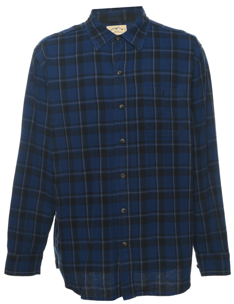 Navy Checked Shirt - L