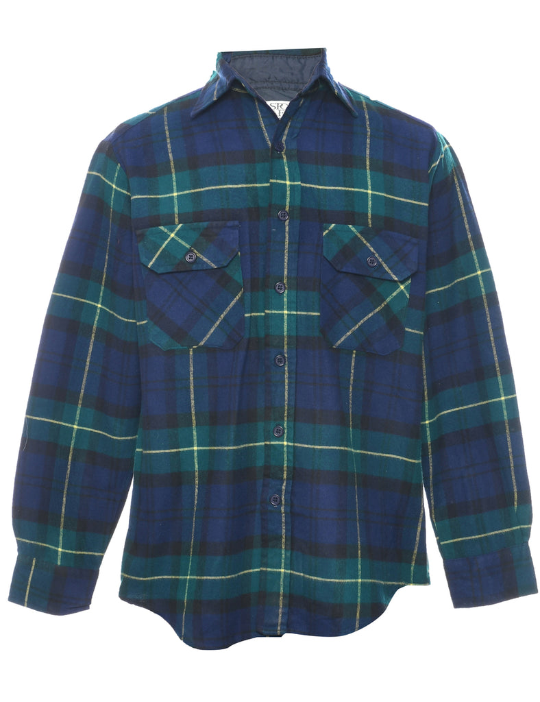 Navy Checked Shirt - S