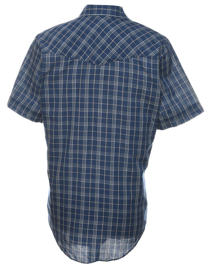 Navy Checked Shirt - S