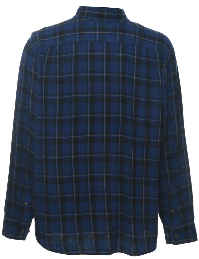 Navy Checked Shirt - L