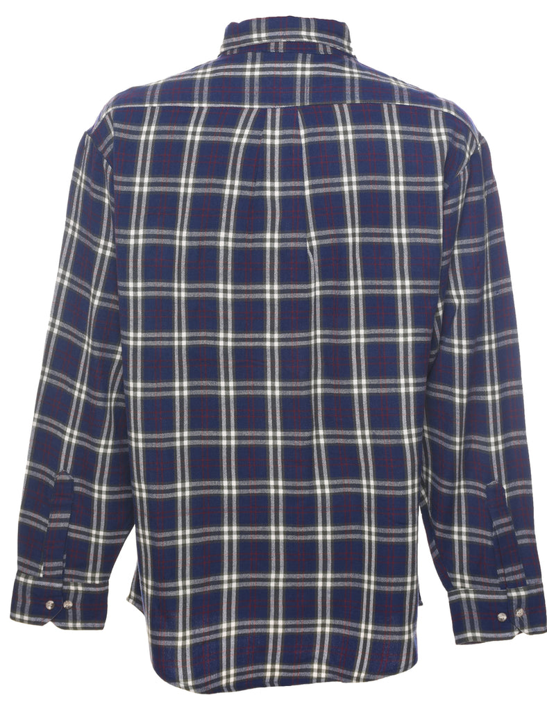 Navy Checked Shirt - L