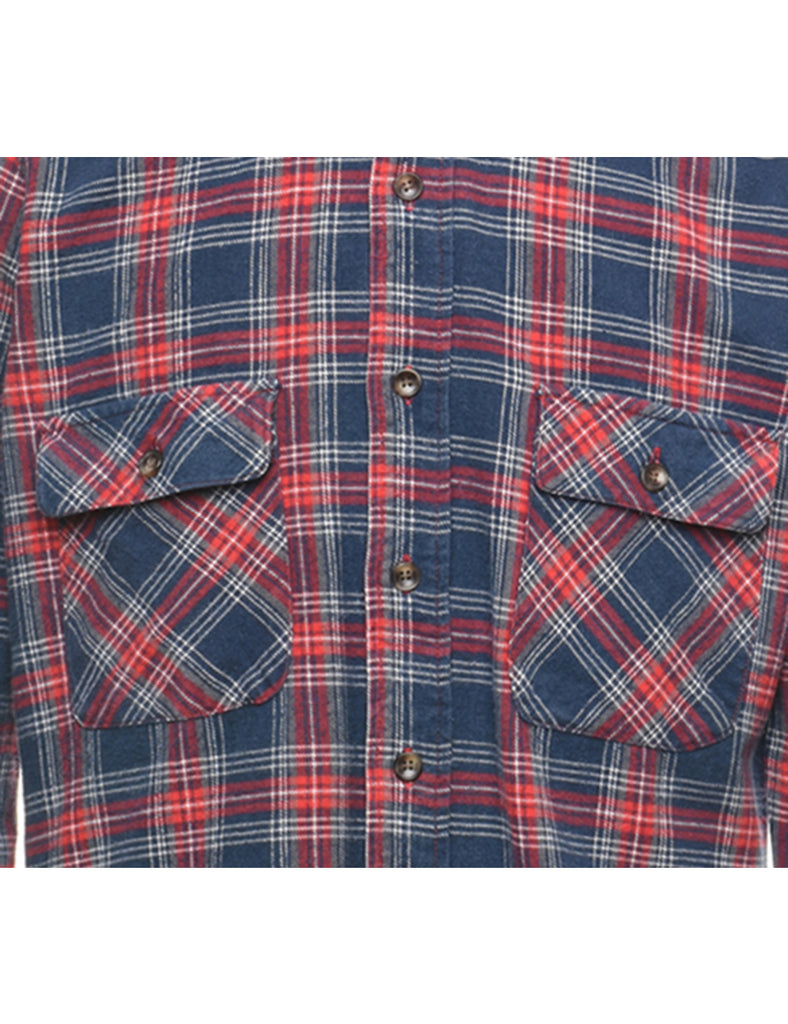 Navy Checked Shirt - M