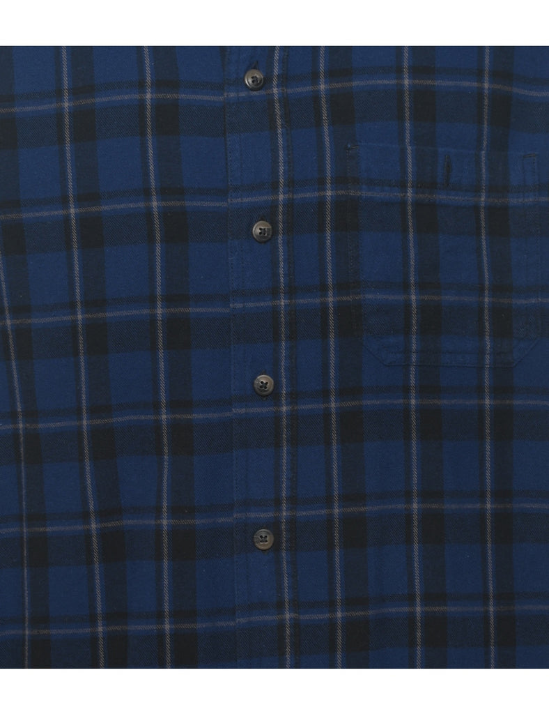 Navy Checked Shirt - L