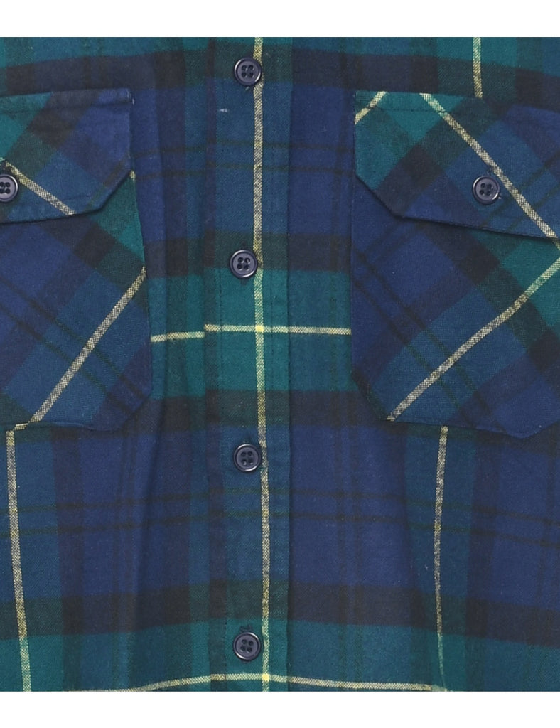 Navy Checked Shirt - S