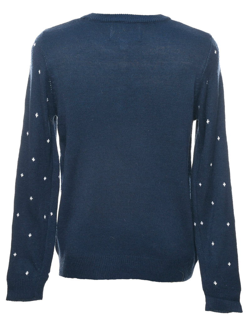 Navy Christmas Jumper - M