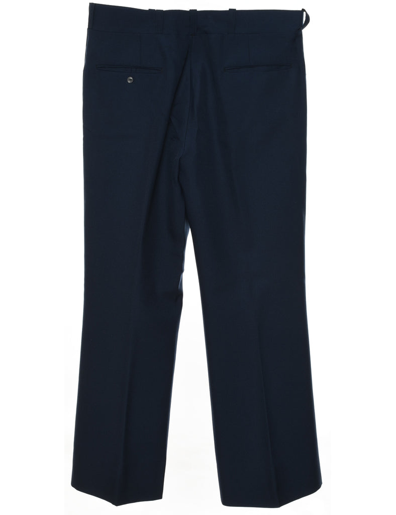 Navy Classic Straight-Fit Trousers - W36 L30