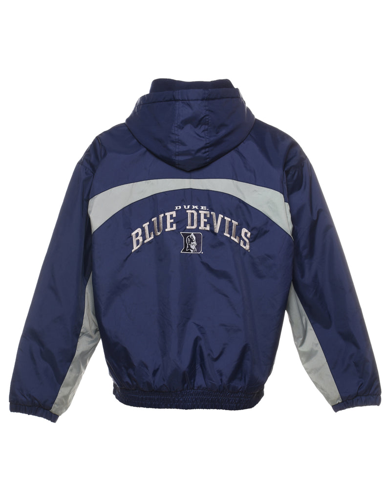 Navy & Grey Blue Devils Nylon Jacket - L