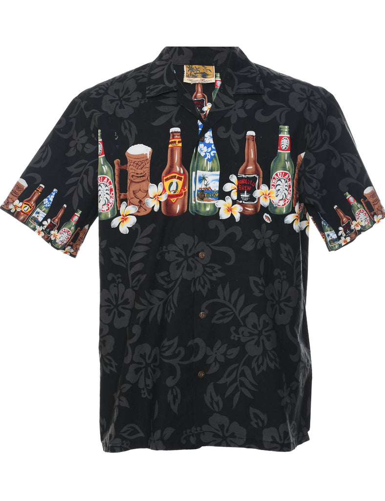 Novelty Print Hawaiian Shirt - L