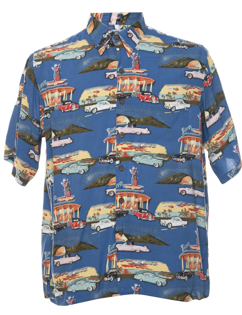 Novelty Print Hawaiian Shirt - M