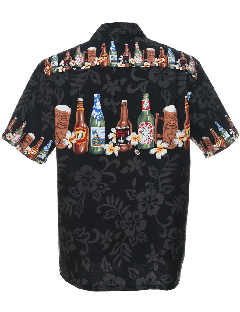 Novelty Print Hawaiian Shirt - L