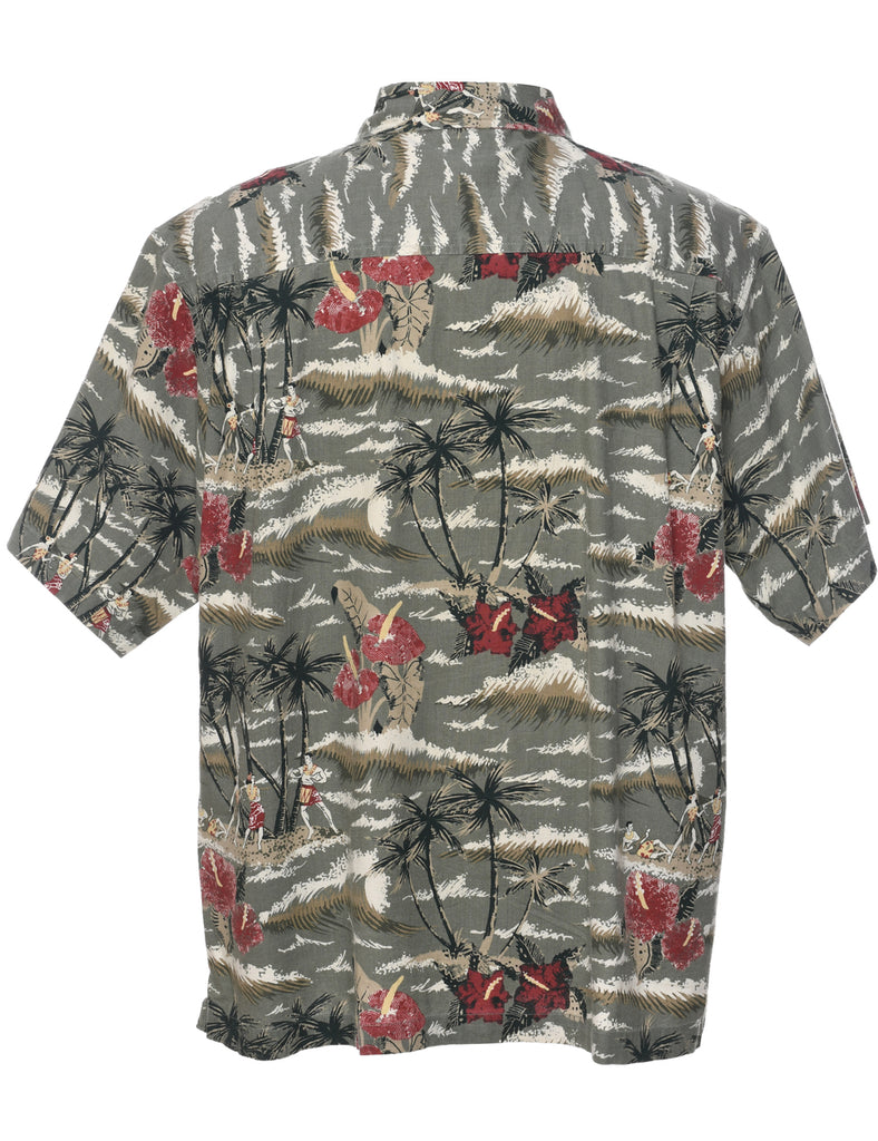 Novelty Print Hawaiian Shirt - L