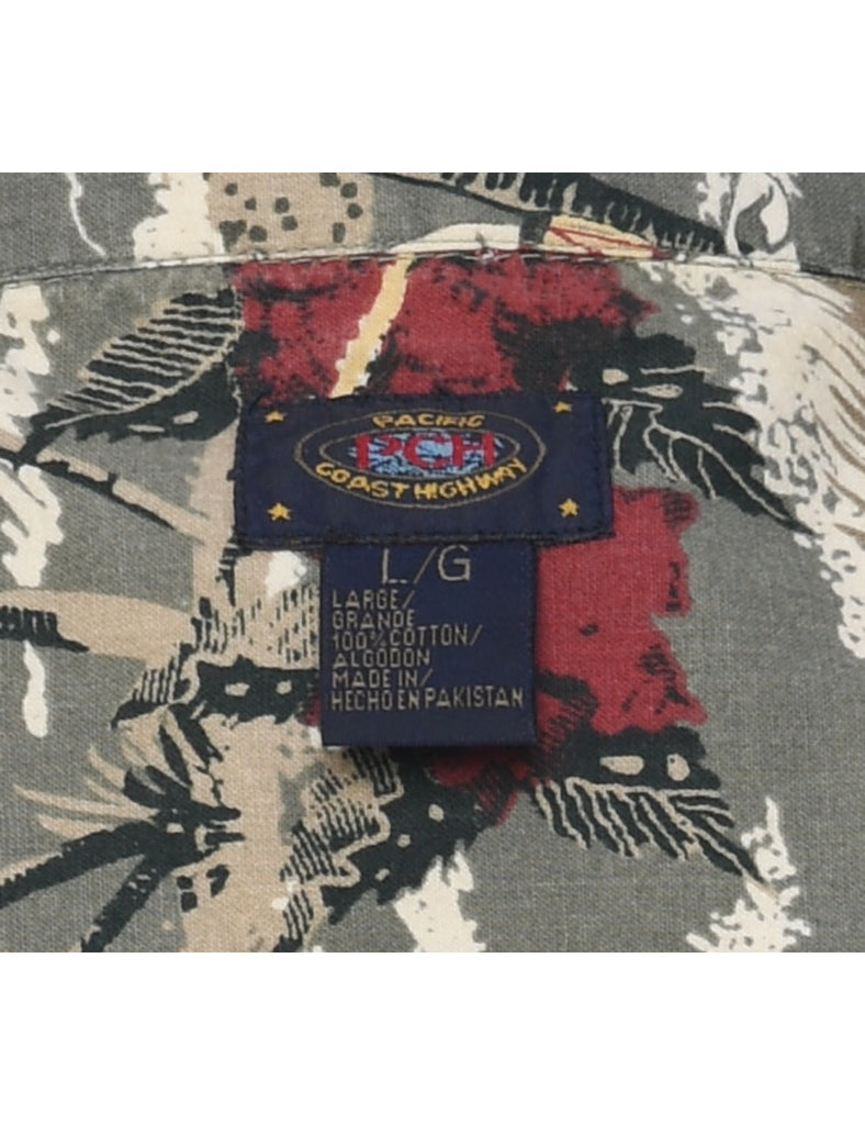 Novelty Print Hawaiian Shirt - L