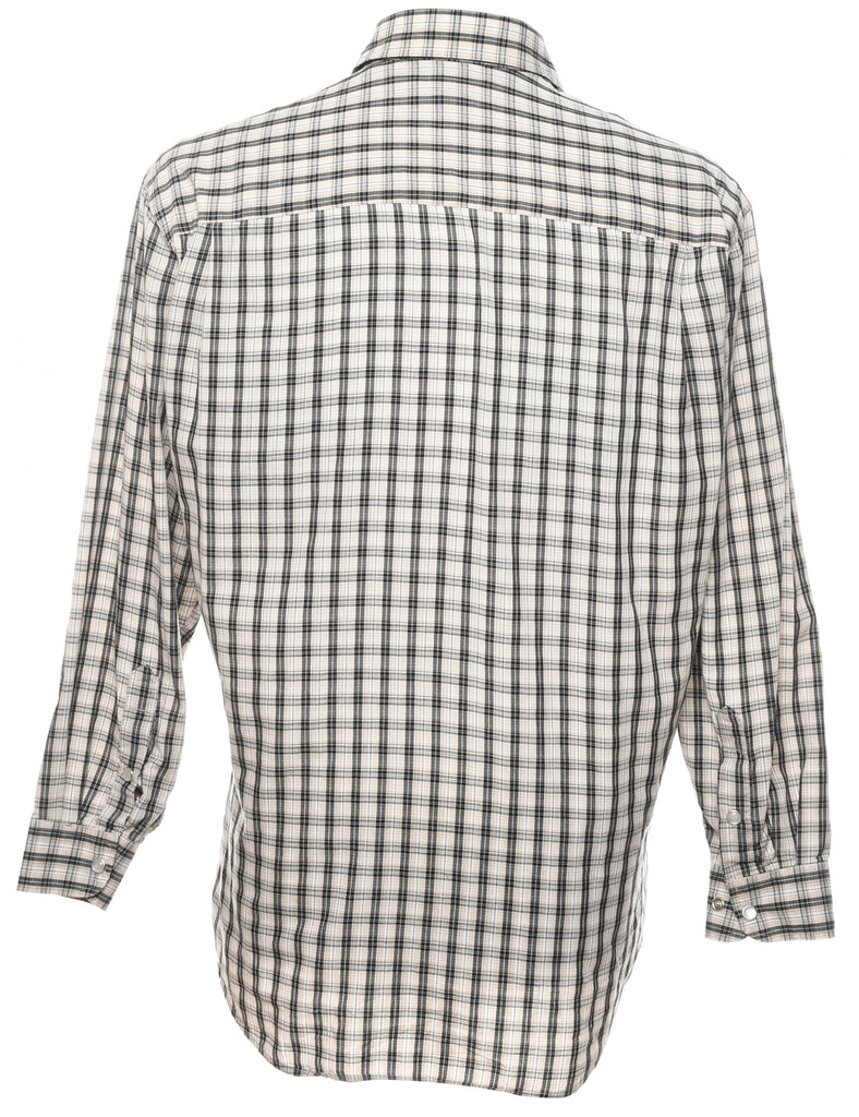 Off White Checked Western Shirt - M