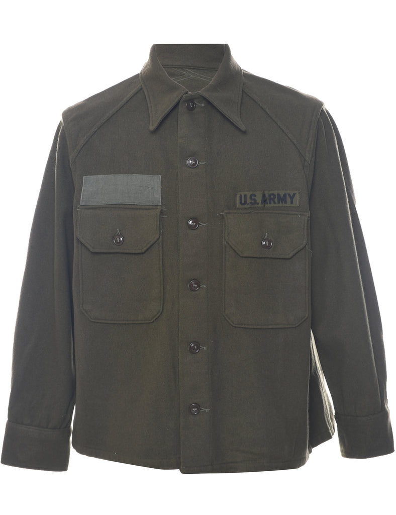 Olive Green Military Jacket - M