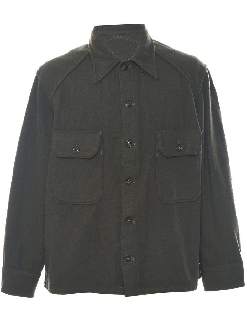 Olive Green Military Shirt - L