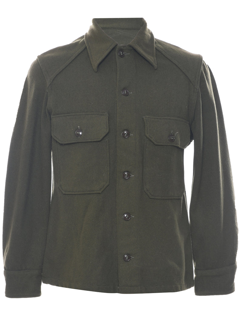 Olive Green Military Shirt - M