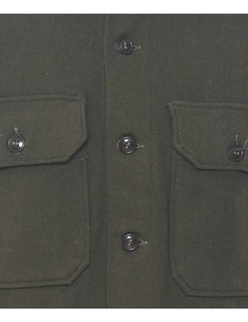 Olive Green Military Shirt - M