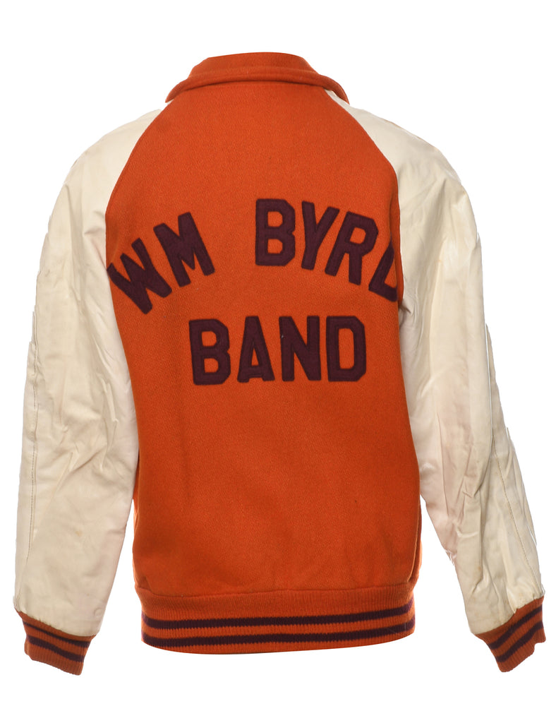 Orange & Brown WM BYARD Band 1970s Varsity Jacket - L